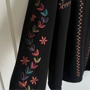 DENNIS BASSO Black Multicolor Embroidered Jacket Blazer